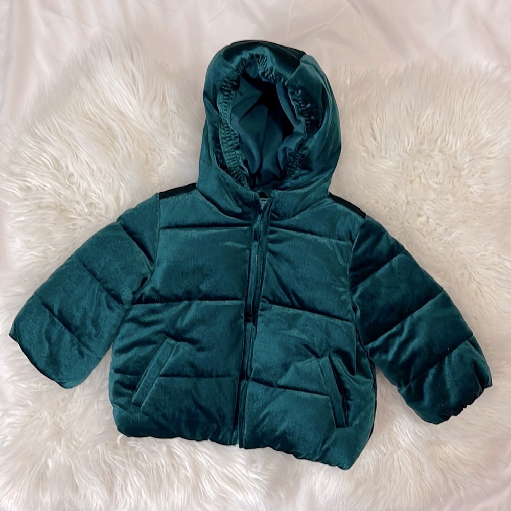 Teal Gymboree Velvet Puffer Jacket
